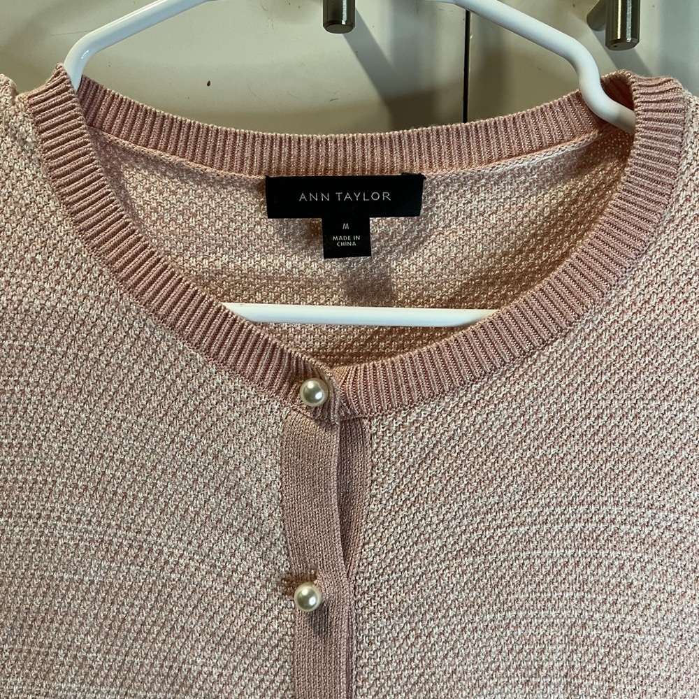 Ann Taylor Light Pink Cardigan Sweater - Picture 2 of 7